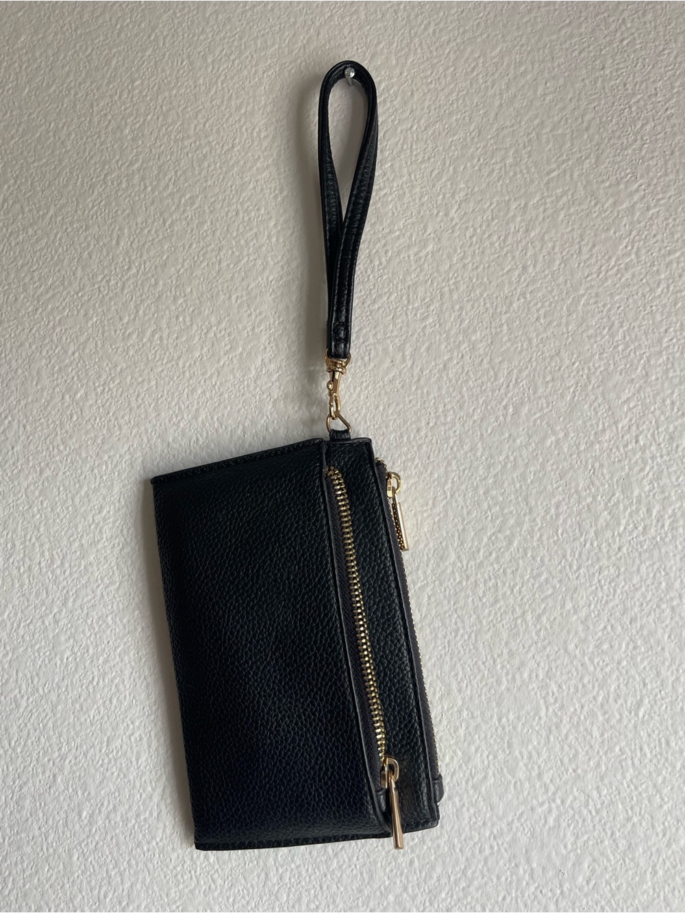 a new day Black Wristlet Clutch with Gold Hardware
